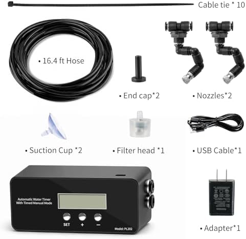 Reptile Misting System, Automatic Timer Sprayer with LCD Controller, Self-Pri...