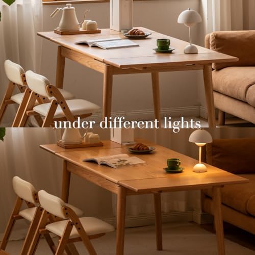 49.21’’-76.77’’ Extendable Dining Room Table for 6-10 Person, 100% Solid Wood...