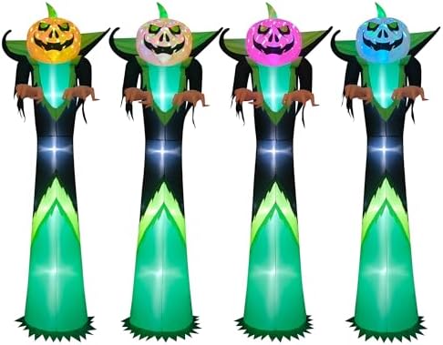 12ft Halloween Inflatable Decor with LED Lights Outdoor Blow up Decor Inflata...