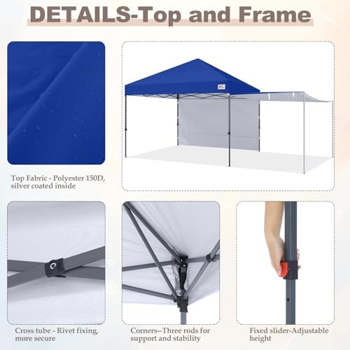 MASTERCANOPY 10x10 Pop Up Canopy Tent with 2 Shelters,230 Sq ft Blue