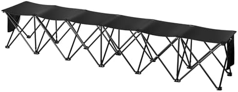 VEVOR Portable Folding Bench, 6 Seats Foldable Sideline Bench, Outdoor Campin...