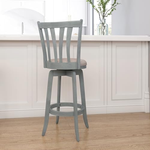 Hillsdale Furniture Savana Wood Bar Height Stool, 30" high, Blue Wire Brush
