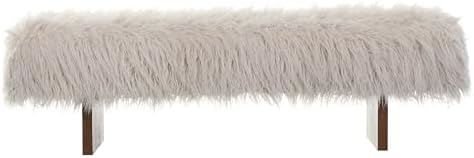Christopher Knight Home Lenka 67" Long-haired Faux Wool Bedroom Bench, R...