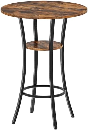 CHOEZON Round Bar Table, 2-Tier High Top & Counter Height Dining Table, f...