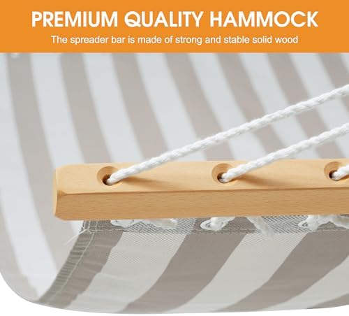Lazy Daze Double Textliene Quick Dry Hammock with Spreader Bar for Outdoor