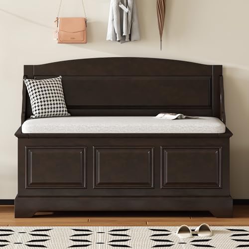 LUMISOL Shoe Storage Bench with Seating, 41.7” Farmhouse Entryway Bench with ...