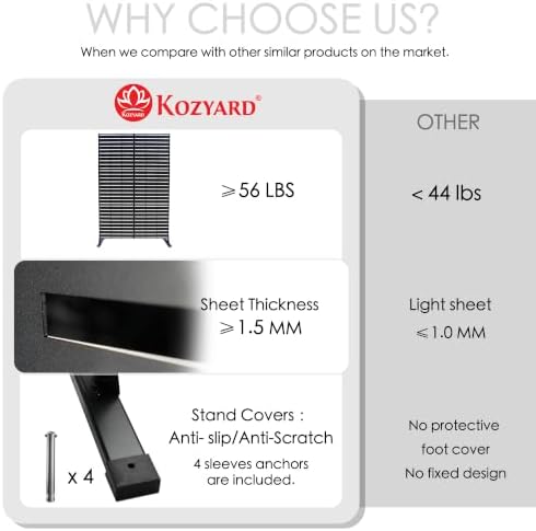 Kozyard Metal Privacy Screen 74" H x 47.2" W Decorative Outdoor Div...