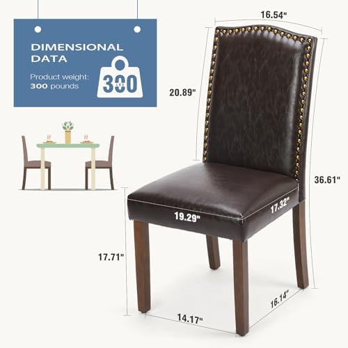 DUMOS Dining Chairs Set of 4, Modern PU Leather Kitchen Table Chairs