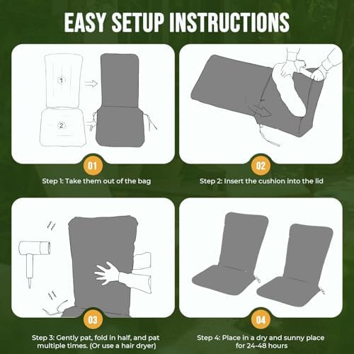 2 Pack Adirondack Chair Cushions, Tick Waterproof & Fade-Resistant Outdoo...