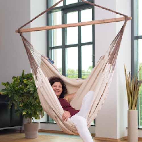 LA SIESTA® - XL King Habana Cotton Hammock Chair & CasaMount - Hanging Ch...
