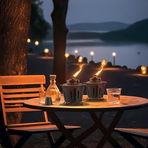 6 Pack Citronella Table Top Torches, 15oz Mini Fire Pit Tabletop Torch for Ou...