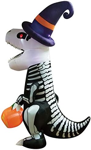 Joiedomi 8 FT Halloween Inflatable Skeleton Dinosaur with Pumpkin & Built...