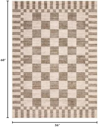 GarveeHome Checkered Rug 3x5 Area Rugs for Living Room Washable Nursey Rug