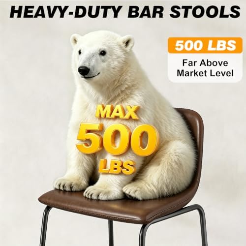 TAVR 24 inch Counter Height Stools Set of 3, Hold up to 500 lbs, Brown