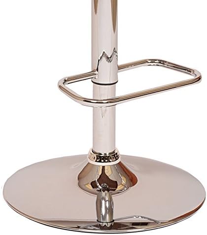 Armen Living London Modern Adjustable Height Swivel Black Faux Leather and Wa...