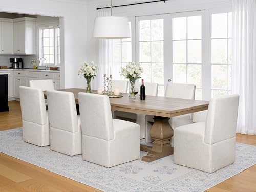 RNKSFX Beige Upholstered Dining Chairs Set of 6, Kitchen & Dining Room Ch...
