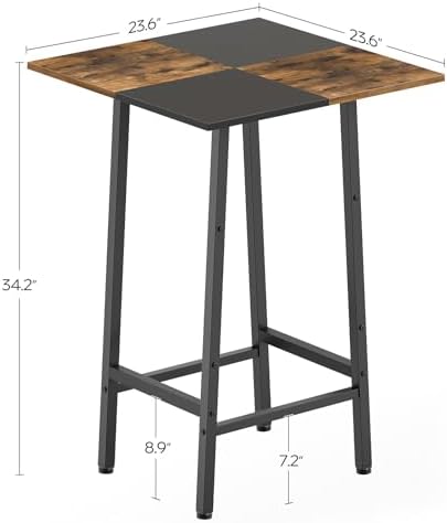 YATINEY Bar Table, Kitchen Dining Table, Bar Counter Height Table, Pub Color ...
