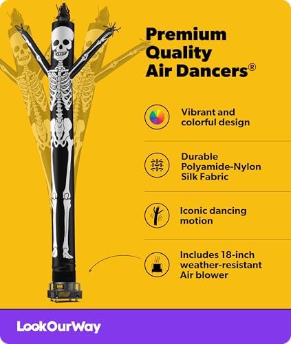 LookOurWay Halloween Air Dancers Inflatable Tube Man Set | 20ft Skeleton Wack...