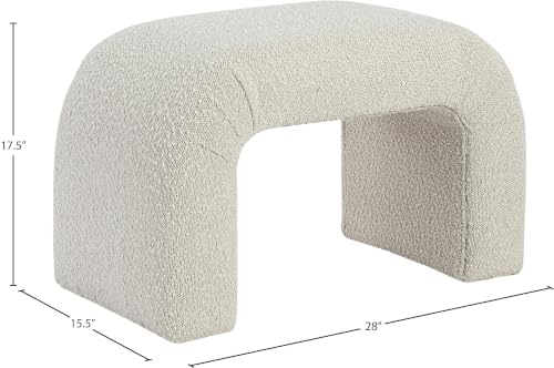 Meridian Furniture 169Cream Niagara Collection Modern | Contemporary Boucle F...