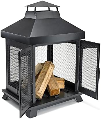 Endless Summer 45" Wood Burning Steel Outdoor Fireplace