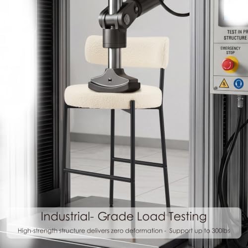 Furniliving 28'' Bar Stools Set of 2, Modern Boucle Counter Height Ba...