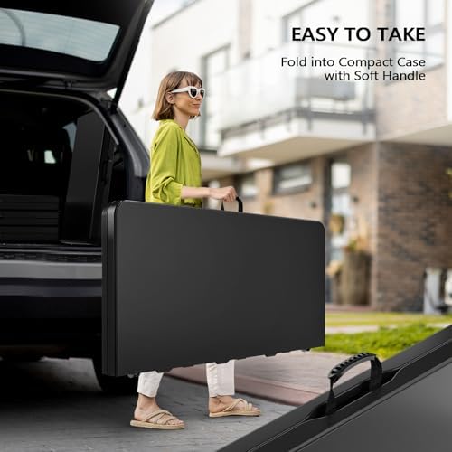 VINGLI 42" Fold in Half Square Table, Bi-Folding Commercial Portable Pla...