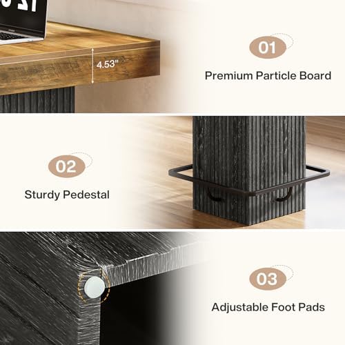 Tribesigns Square Bar Table, Kitchen Dining Table, Industrial Counter Height ...
