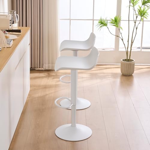 YOUNIKE Bar Stools Set of 2 Counter Height Chairs Modern Barstools White