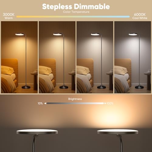 SIBRILLE 36W LED Floor Lamp, Super Bright Standing Lamp, Modern Stepless Dimm...