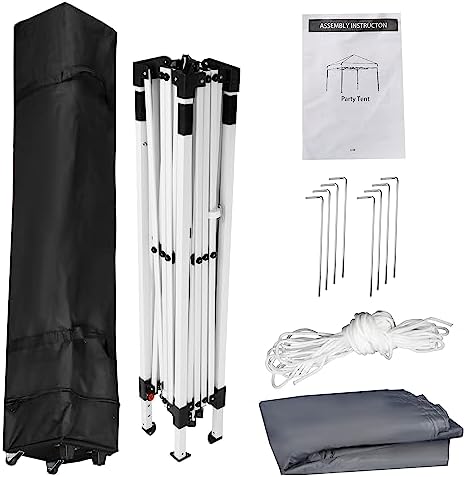LEMY 10 x 10 FT Pop-Up Foldable Canopy Tent Pre-Assembled Adjustable Lightwei...