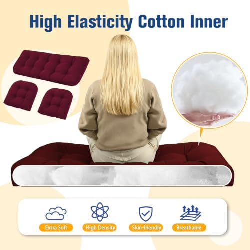 Outdoor Chair Cushions, Patio Wicker Furniture Seat Pads, Waterproof