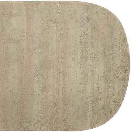 WILLIAMSPACE 36" Oval Coffee Table, Modern Faux Stone Circle Center Tabl...