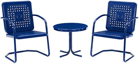 Crosley Furniture Bates 3-Piece Retro Metal Outdoor Patio Chair Set