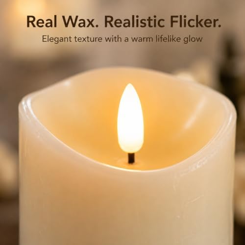 3 x 4 Inch Flameless Candles with Remote Set of 6 for Wedding Decor