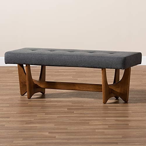Baxton Studio Benches, One Size, Dark Grey/Walnut