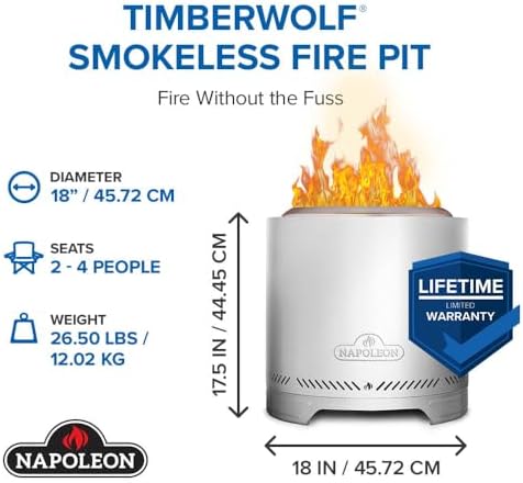 Timberwolf® Smokeless Fire Pit, 18-inch