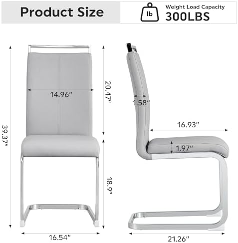 Baysitone Modern Dining Chairs Set of 4, Side Room Chairs, Kitchen with Faux ...