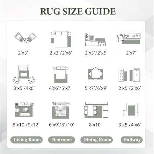 Area Rug Living Room Rugs 8x10 - Large Soft Boho Geometric Rug, Non-Slip Fold...