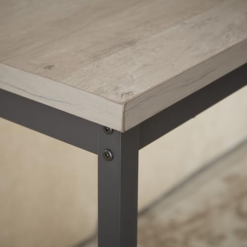 Long Bar Table Set with 3 PU Upholstered Bar Stools, Industrial Bar Table and...