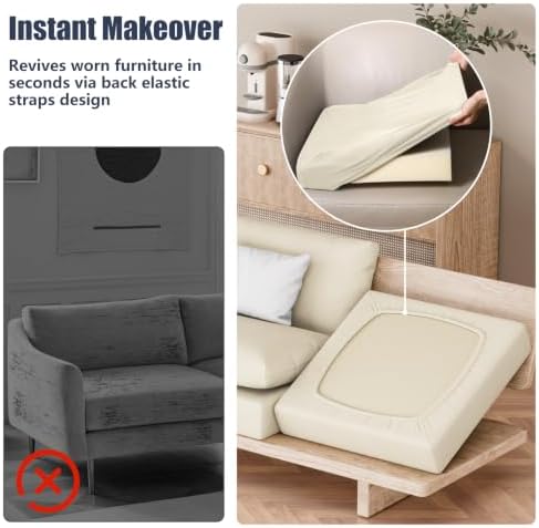 8Pcs Outdoor Cushion Covers, Stretch Patio Furniture Couch Chair Slipcovers