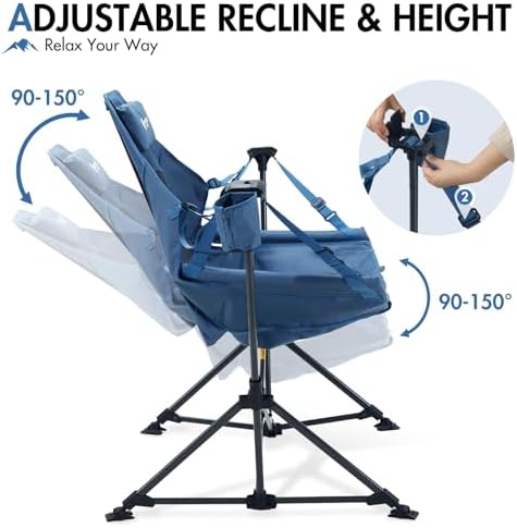 Portal Hammock Camping Chair,Adjustable Recline Backrest,Blue