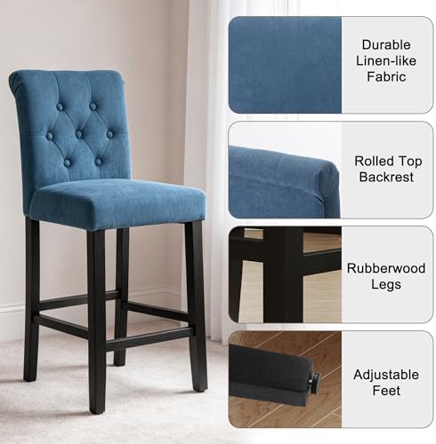 LSSBOUGHT 24 Inches Upholstered Counter Stools, Bar Stools Set of 2, Fabric C...