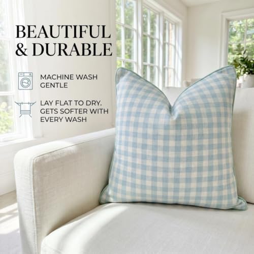 Jillien Harbor “The Charlie” Decorative Pillow Cover – Blue and White Accent ...