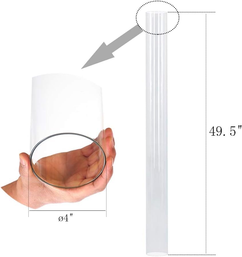 Patio Heater Glass Tube Replacement, 49.5 x 4" Replacement Parts with Ri...