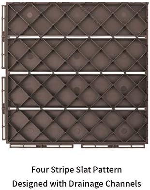 domi Outdoor Living Patio Deck Tiles, 12 x 12 inches Composite Interlocking D...