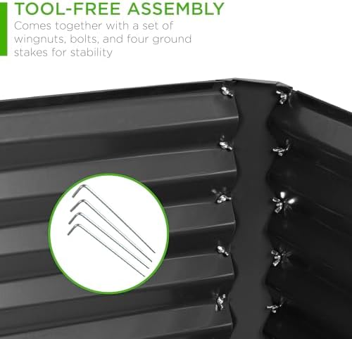Best Choice Products 6x3x2ft Outdoor Metal Raised Garden Bed, Deep Root Box P...