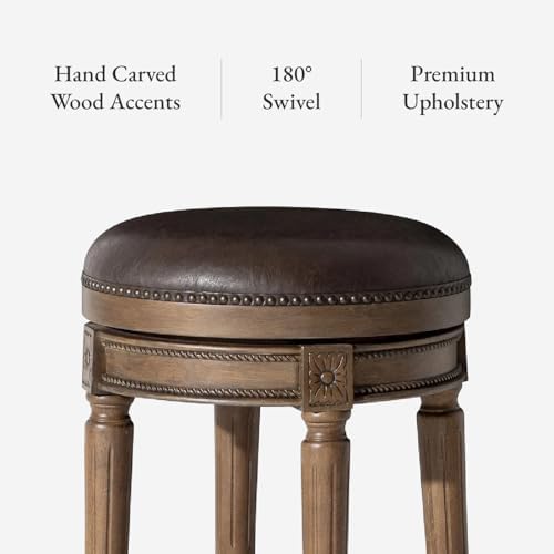 Maven Lane Pullman Backless Counter Stool, Brown, 26"