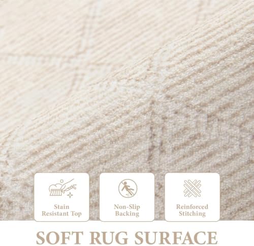 Area Rug for Living Room 9x12: Large Washable Boho Moroccan Rugs Geometric Ne...