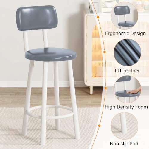 DKLGG 3-Piece Bar Table and Chairs Set, Counter Height Dining Table Set with ...