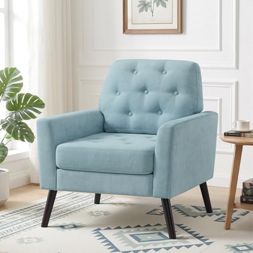 Accent Chair for Living Room, Mid Century Modern Reading Chair, Upholstered A...